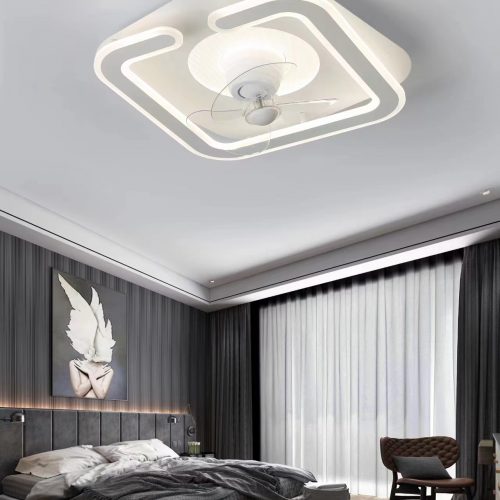 LED SMALL FAN LIGHT 48 INCHES 1029 (Square)-方形-480mm-白-暖-黄三色变光